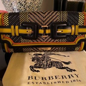 Rare Retired Burberry Prorsum Leather Large Clutch